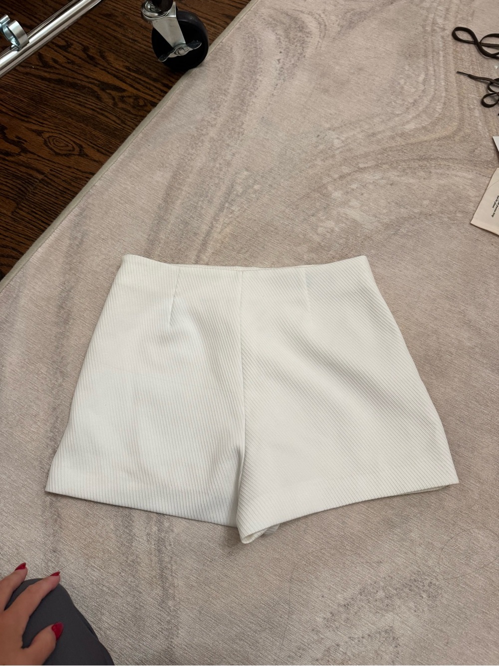 White Ribbed Mini Skirt - Picture 3 of 3